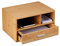 Relaxdays Schreibtisch Organizer, 1 Schublade, 2 Fächer, HxBxT: 22 x 40 x 31 cm, Bambus, Tisch-Organizer für Büro, Natur