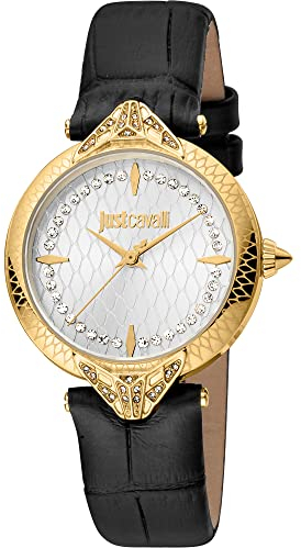 Just Cavalli Damen Analog Quarz Uhr mit Leder Armband JC1L238L0025