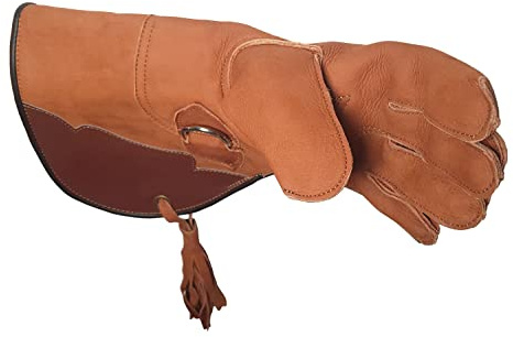 VlaMiTex J51 Falknerhandschuh für Falken und Habichte Greifvögel Handschuh aus Leder