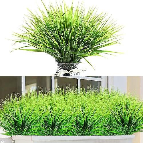 Lot de 9 graminées artificielles pour l'extérieur - Résistantes aux intempéries - Résistantes aux UV - Plantes en plastique - Pour jardin, véranda, fenêtre