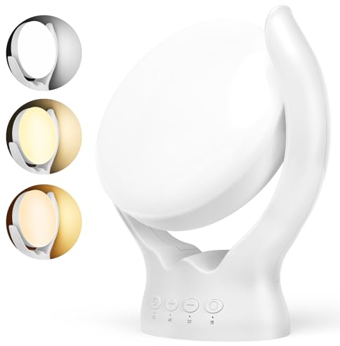 Tageslichtlampe 10000 Lux, Tageslichtleuchteohne UV,Sonnenlicht Lampe mit 3 Farbtemperaturen, 4 Minuten und 5 Intensitäten einstellbaren Leuchtlichtern und Memory-Funktion