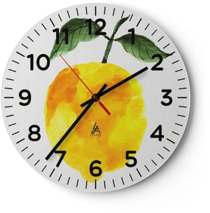 ARTTOR Moderne Glasuhr 40x40cm Rund Wanduhr Kinder Küche - 5227