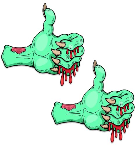 Biomar Labs 2 x Vinyl Zombie Hand Horror Lustig Halloween Dekoration Aufkleber Auto Motorrad Fahrrad Fenster PC Laptop Tuning B 106