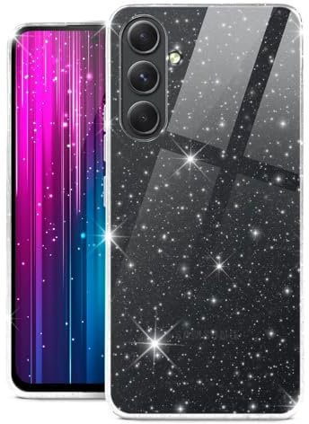 moex Sparky Case für Samsung Galaxy A54 5G Hülle mit Glitzer Effekt aus Silikon, durchsichtige Handyhülle dünn und weich, Schutzhülle transparent glitzernd Design Cover, Klar