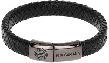 FC Bayern München Lederarmband I Herren Schwarz I Fußballschmuck