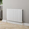Radiant Living® 600 x 912mm White Horizontal Designer Radiator Double Column Flat Panel Modern Modern Central Heating Panels Bathroom Radiators