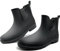 QeeFop Stivali di Gomma Uomo, Antiscivolo Impermeabile da Pioggia Comode Giardinaggio Scarpe, Comode Shorty Boots (Nero, 40 EU)