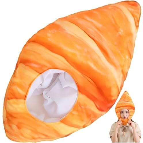 Croissant -geformte Hut Gefüllt Brot Kopfbedecker Kostüm Plüsch Croissant Foto Requisiten Cartoon Hörner Kopf Cover Für Party Halloween