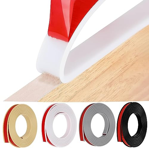 HeiPen U-Shape Furniture Edge Banding, 5m*15mm TPE Self Adhesive Rubber Edge Trim, Flexible Edge Protector for Wood Veneer Cabinet Repair Furniture Restoration (White, 5m*15mm)