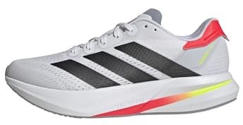 adidas Duramo Speed 2 Running Shoes, Zapatillas para Correr Hombre, Cloud White/Core Black/Lucid Red, 42 2/3 EU
