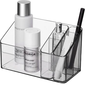 Cosmetic Organizer, Practical Makeup Organiser Storage with 2 Movable Inner Cases, Waterproof Bathroom Cabinet Organiser, High Clear Acrylic Countertop Storage for Cosmetic,Jewelry, Skincare,Stationer