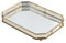 Metall Rechtwinklig Serving Tablett, 35cm Gold Serviertablett mit Spiegel Glas Dekoratives Butler Tablett Servierplatte Multifunktionsschale, für Essen Getränke Schmuck Schlüssel zu Hause