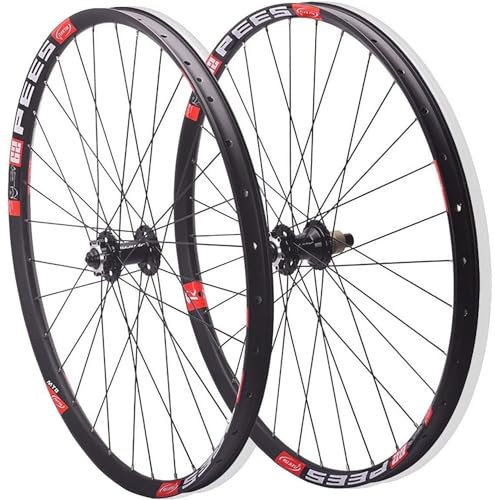 NBTRXWAFR Fahrrad-Laufradsatz 26 27.5 29 Zoll Mountainbike-Laufradsatz Scheibenbremse 32 Löcher Felge 120 Klicks Schnellspanner MTB-Laufrad Für 7-12 Gang Kassette,Schwarz,27.5inch