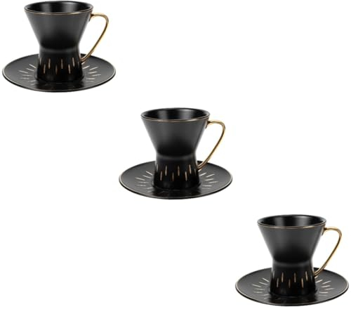 3 juegos de tazas de café para verter sobre taza de té de cerámica, taza de agua, vasos verdes, tazas de té vintage, decoración de Saki, taza de café con platillo, recipiente concentrado, cerámica de