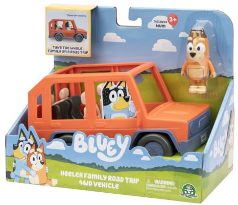 Giochi Preziosi Bluey - Jeep 4WD de la Famille Bluey avec Maman Chilli et Espace pour 4 Personnages, avec Accessoire et Feuille Autocollantes, pour Enfants à partir de 3 Ans