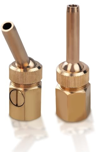 2 ugelli per fontane, ugello per paesaggio dritto, regolabile, in ottone con filettatura femmina da 20 mm, ugello per fontana con valvola per musei/fontane/parchi divertimento/stagno (4 punti 1/2)