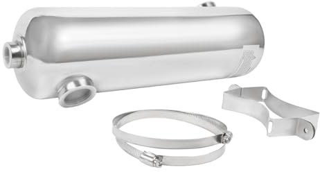 MIKIYUEER Échangeur de chaleur de piscine en acier inoxydable - Puissance 60 kW - 200 kBTU/h - Argenté - Pour piscines, spas, énergie solaire et plus encore