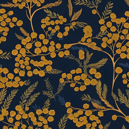 HENNOR Boho-Tapete zum Abziehen und Aufkleben, Blatt-Tapete für Küche, Vintage-Blumen-Kontaktpapier, Vinyl, wasserdicht, selbstklebend, dunkles Blumenmuster, für Schlafzimmer, Wände, Schrank, Spind,