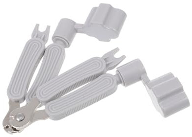 Hoement Mantenimiento de Cuerdas de Guitarra Todo en Enrolladores Cortadores Y Extractores de Clavijas Portátil para Reemplazo Rápido de Cuerdas Y Cuidado del Instrumento Gris Claro