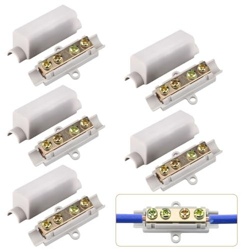 Connecteurs métalliques haute performance en laiton avec double vis, boîtier en ABS, bloc de verrouillage de fil de choc, 1000 V, 100 A, convient pour fil de 2,5 à 16 mm² pour plafonniers,