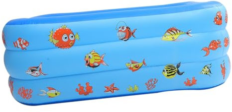 ifundom Piscine Gonflable Garçon Fille Bleu PVC Robuste Matelas Eau pour Baignade Et Jeux Intérieur Et Extérieur pour Interactions Parents-garçon Fille Et Rafraîchissement Estival
