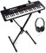 MAX Rhapsody49 - Midi Keyboard Piano für Anfänger, 49 Tasten Kinder Keyboard mit Ständer und Kopfhörer, LED Display, 80 Demo Songs, Lern-Funktion, 300 Klangarten und Rhythmen, E Piano mit USB-C