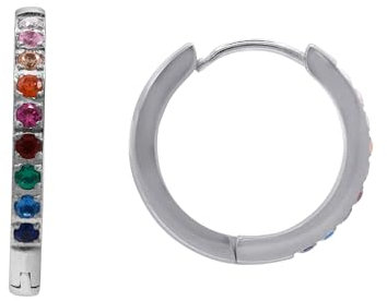 Heideman Ohrringe Tilde Damen - aus hochwertigem Edelstahl - silber farbend poliert - Creolen mit bunten Zirkonia Steinen für Frauen - 18mm Durchmesser