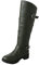 Stivali con tacco medio Stivali in pelle con fibbia Scarpe alte lunghe con tacco da donna Stivali da donna Stivali da donna Tan Stivali alti alla coscia per le donne, Verde militare, 38.5 EU