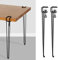 SJKJNK Metal Table Clamp Legs,Adjustable Iron Furniture Legs,F-Shape Punch-free Hairpin Legs,Outdoor Camping Coffee Table Dining Desk Diy Detachable Table Legs,with Floor Protectors (45cm,2pcs)