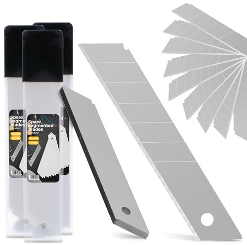 30x Lames Cassables 25 mm Lame Cutter Remplacement Couteau De Tapis Droite Acier De Haute Qualité Tranchant Interchangeables Résistant