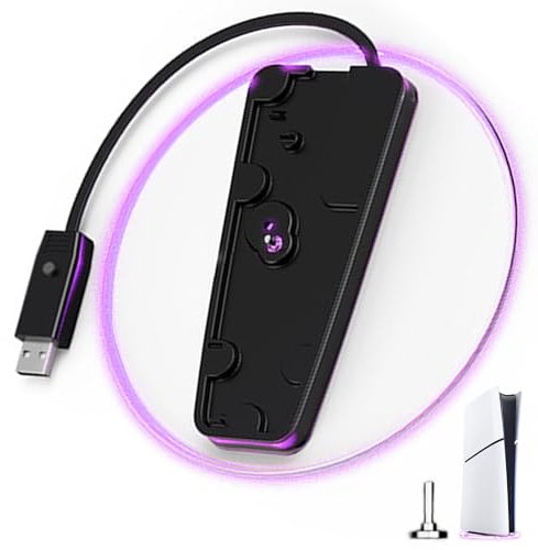 GAOUTO Supporto verticale per PS5, supporto verticale RGB per PS5 Slim, supporto verticale PS5, base luminosa trasparente PS5 SLIM, PS5 Slim modelli regolari, supporto verticale per console