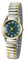 JewelryWe Damenuhr Edelstahl Stretcharmband Uhr: Einfache Analog Quarz Armbanduhr Damen Gold Silber Elastische Edelstahlarmband Uhren mit Zugarmband & Grünem Großen Zahlen Zifferblatt