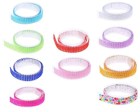 EXCEART 10 Rollen 10 Strassband zur persönlichen Dekoration packwürfel verpackung D-Design wand polsterung Herstellung Strasssteine Karte 3D-Klebeband zum Basteln Strassband selber machen