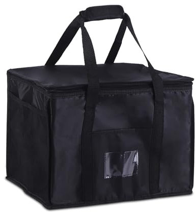 SUOXU Thermo-Kühltasche, 40 l, groß, faltbar, isolierte Lunchtasche für Picknick und Reisen, Einkaufen, Tragetasche, Kühlbox für Camping, Grillen und Lebensmittellieferung (schwarz)