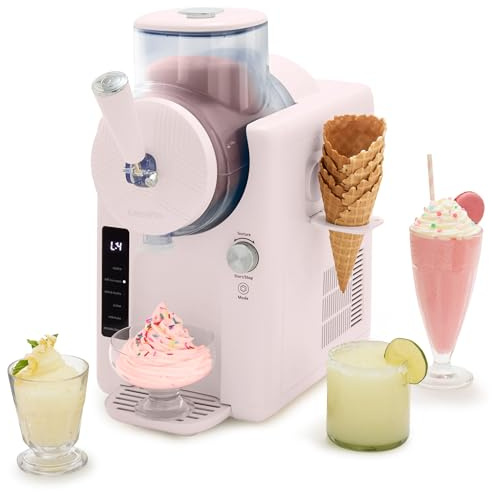 GreenPan Frost Ice Cream Maker & Slushie Machine, Soft Serve, Sorbet, Margaritas, Milkshakes, Frozen Yogurt, No Pre-Freezing, Ready in 15 Mins, 6 Modes, 7 Textures, Self-Cleaning, Family Size, Pink