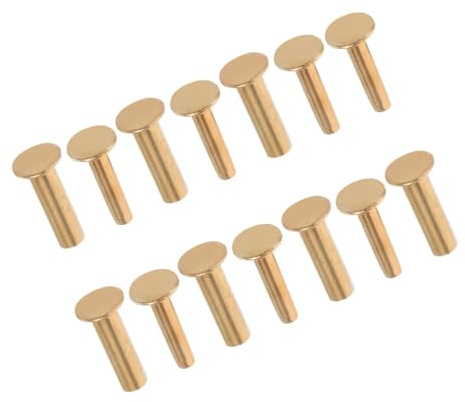 jojofuny Copper Knife Handle Rivets Kit Secure Locking Design Easy Installation with 7 Pairs and Double Edge Knife Repair Kit Working Tools