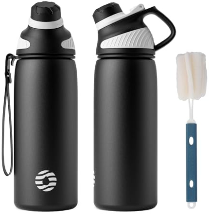 FJbottle Borraccia Termica 600ml Acciaio Inox con Tappo Magnetico per Ciclismo