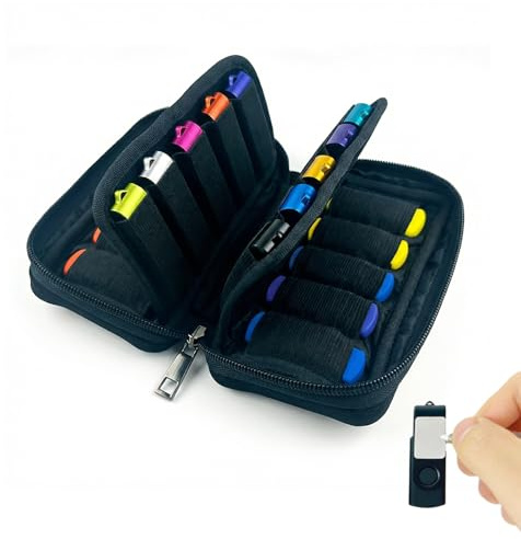 Ztolbriy USB Stick Tasche Aufbewahrung - Schwarze Box für 20 Stück USB Speicher, Flash-Laufwerk & Memory Stick, Organizer für Daten