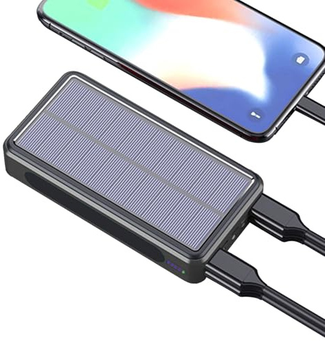 Batterie Externe Solaire | Chargeur Solaire Portable pour Smartphones - Charge Jusqu’à 4 Appareils Batterie 20000mAh Étanche pour Pique-Nique, Randonnée, Camping,