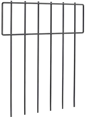 ARATERVIO 25 Stück Tierbarriere Zaun für Garten, Dekorativer Gartenzaun aus rostfreiem Metalldraht, Kein-Graben-Zaun für Hunde Kaninchen, Tierabwehr Zaun für Terrasse Hof Garten 43 cm Höhe