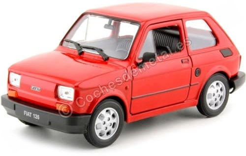 Fiat 126, rot, 0, Modellauto, Fertigmodell, Welly 1:24
