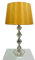 LED-Tischleuchte Kristall-Leuchte-Lampe KARY, H: 54cm, Stoffschirm D: 25-30cm, Kristall-Ständer Fuß D: 14cm, inkl. LED E27 1x5W, Nachttisch-Kommode-Leuchte-Lampe
