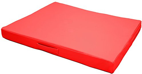 CopcoPet Hundematte Jumbo Orthopädisch Rot 90 x 70 x 8 cm – Robustes Kunstleder – Waschbar, rutschfest & pflegeleicht – Für kleine Hunde, Wohnung, Garten, Transportbox – Extra dick