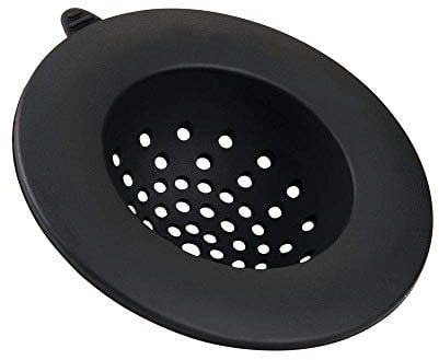 iDesign Colador de desagüe para fregadero de cocina Austin, colador redondo de silicona, negro