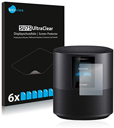 Savvies 6 Stück Schutzfolie für Bose Home Speaker 500 Displayschutz-Folie Ultra-Transparent
