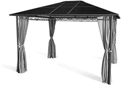 GRASEKAMP Qualität seit 1972 Hardtop Pavillon Meran 3x3,6m mit Seitenteile Doppelstegplatten Hohlkammer Polycarbonat