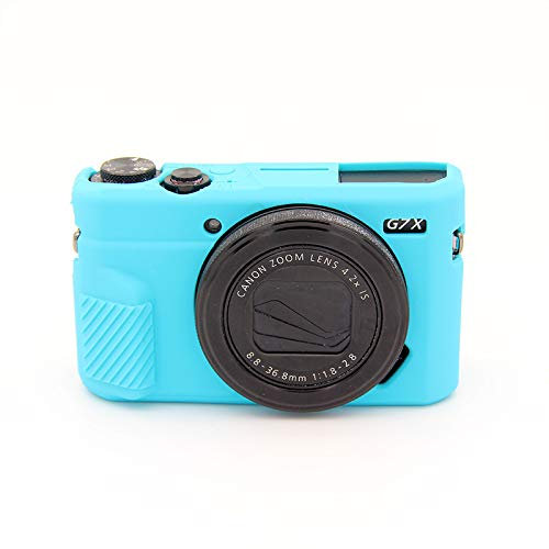 G7 X Mark III Case, Zakao Soft Silicone Bag Lightweight Slim Skin Rubber Protective Digital Camera Case Cover for Canon PowerShot G7 X Mark II/Mark III (Blue)
