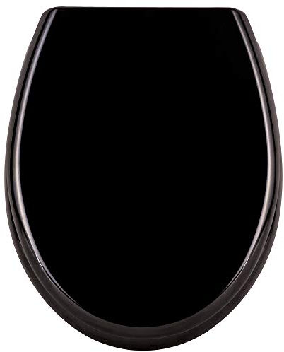 NAIZY Abattant WC Siège de Toilette Fermeture en Douceur en plastique dur Siège de toilette antibactérien Lunette WC Duroplast Taille universelle (noir)