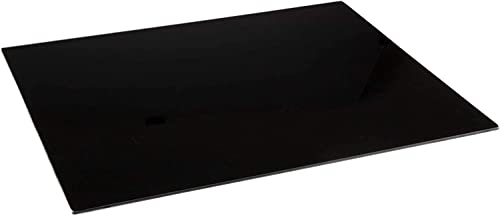 Acense Tempered Glass Worktop Saver, Toughened Glass, Smooth Edges, Rounded Corners, Chopping Board, Non-Slip Rubber Feet, Multi-Purpose, Stain-Resistant 40 x 30 cm (Black Mirror Effect)