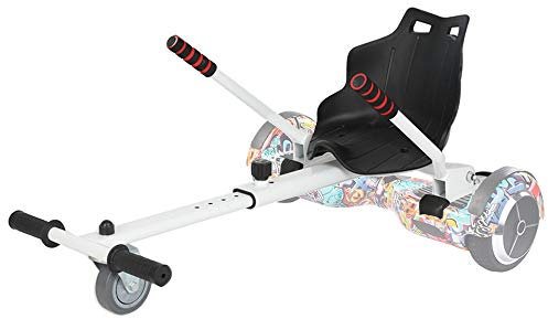 TGHY Hoverboard Sitz Verwandelt Ihr Hoverboard in EIN Go-Kart Verstellbaren Riemen und Rahmen Passend für 6,5 8,0 und 10 Hoverboard Kinder,Weiß